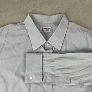 Turnbull & Asser Bespoke Men Dress Shirt Men 19.5" Neckline Gray French‎ Cuff LS